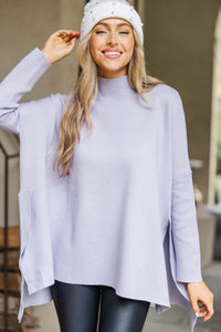Going With You Lavender Purple Mock Neck Sweater