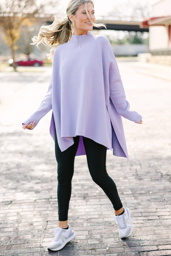 Going With You Lavender Purple Mock Neck Sweater – Shop the Mint