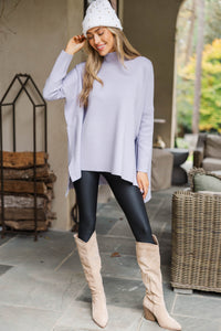 Going With You Lavender Purple Mock Neck Sweater