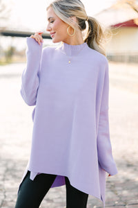 Going With You Lavender Purple Mock Neck Sweater