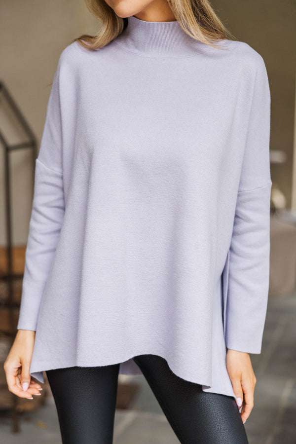 Going With You Lavender Purple Mock Neck Sweater