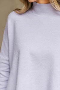 Going With You Lavender Purple Mock Neck Sweater
