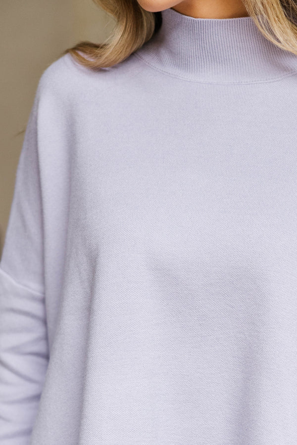 Going With You Lavender Purple Mock Neck Sweater