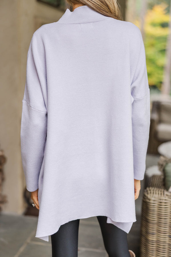 Going With You Lavender Purple Mock Neck Sweater