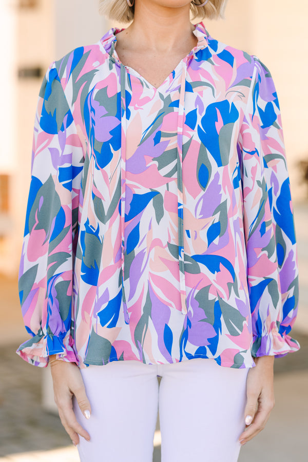 Loving It All Lavender Purple Abstract Blouse