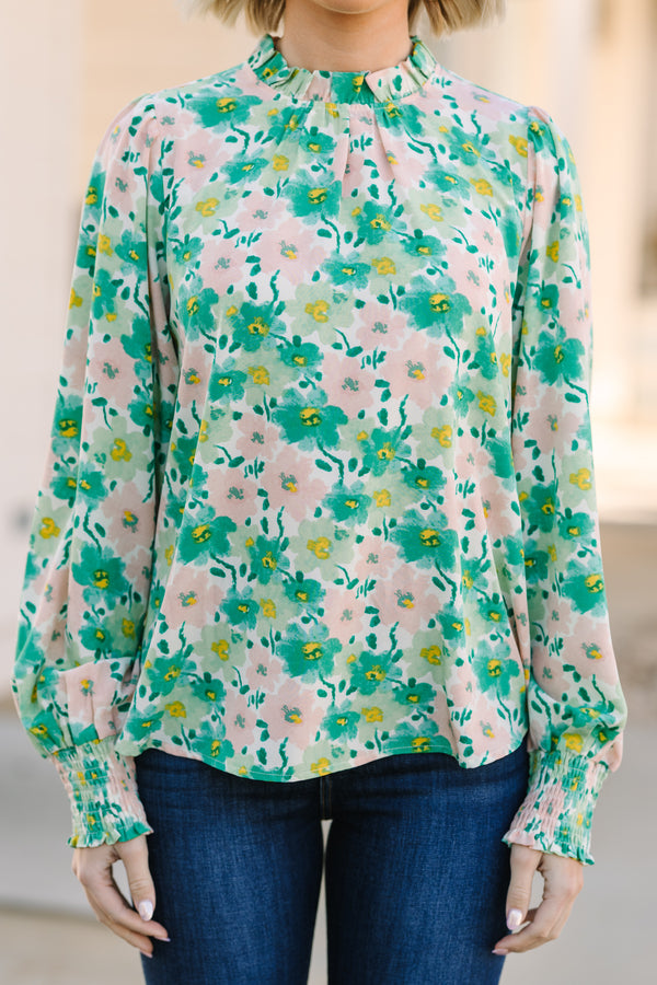 Can't Change Green Floral Blouse