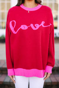All The Love Red Graphic Sweater