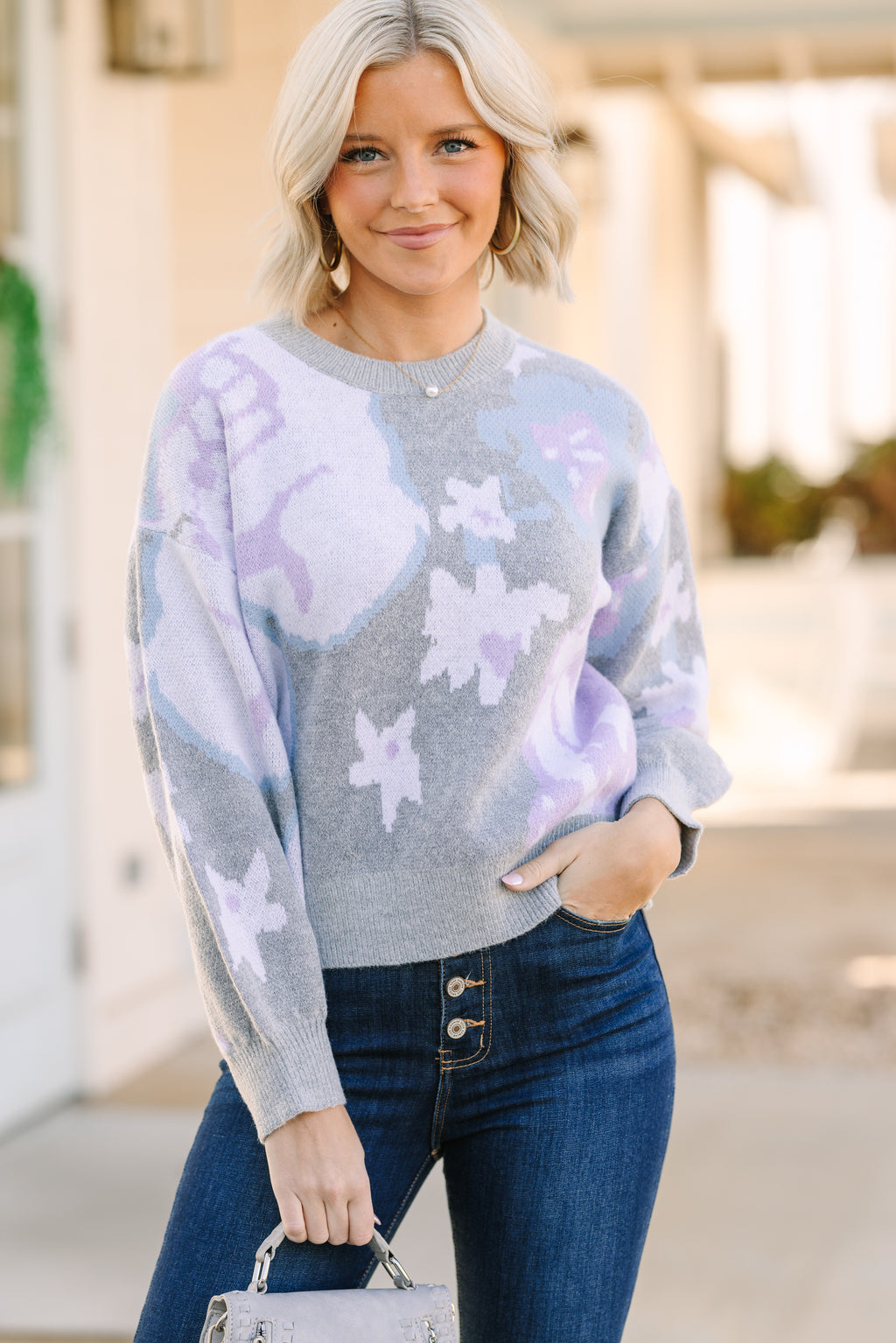 Chic Pursuits Blue Floral Sweater – Shop the Mint