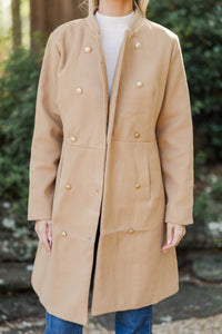 City Streets Camel Brown Coat