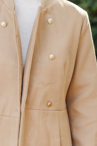 City Streets Camel Brown Coat