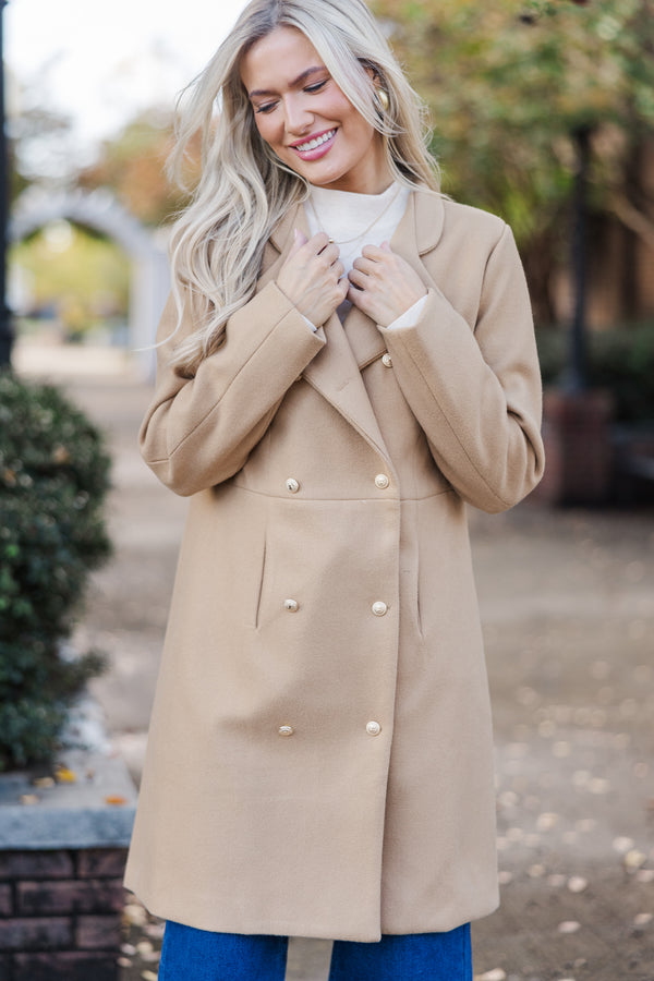 City Streets Camel Brown Coat