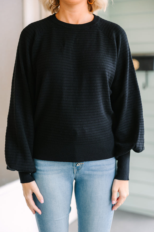 Black Ribbed Sweater
