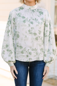 On My Mind Green Floral Blouse