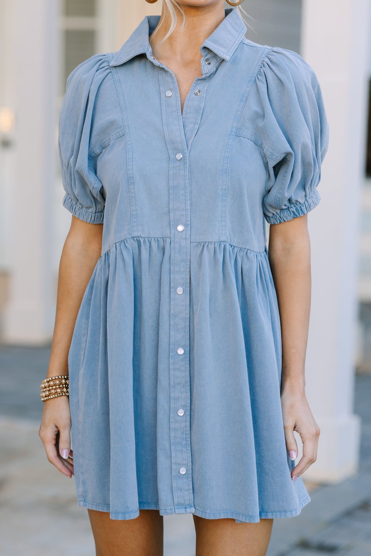 american apparel denim babydoll dress Denim baby doll dress by American Eagle Size