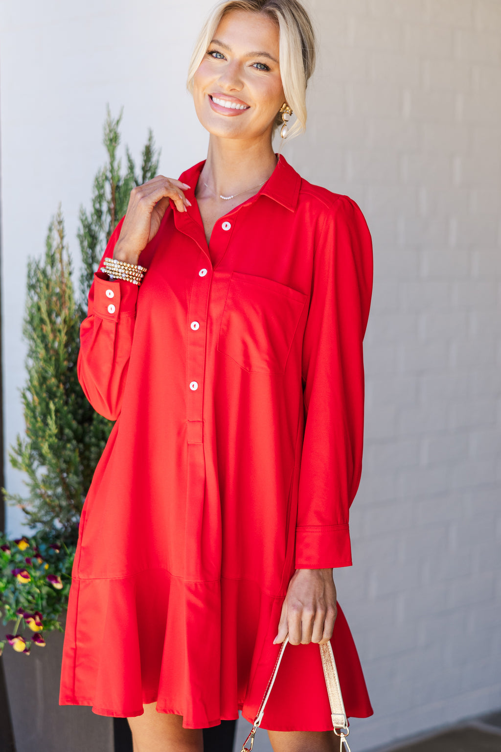Share Your Story Red Shirt Dress – Shop the Mint