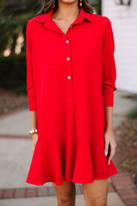 Share Your Story Red Shirt Dress