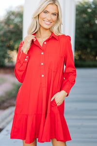 Share Your Story Red Shirt Dress