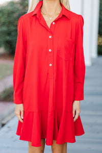 Share Your Story Red Shirt Dress