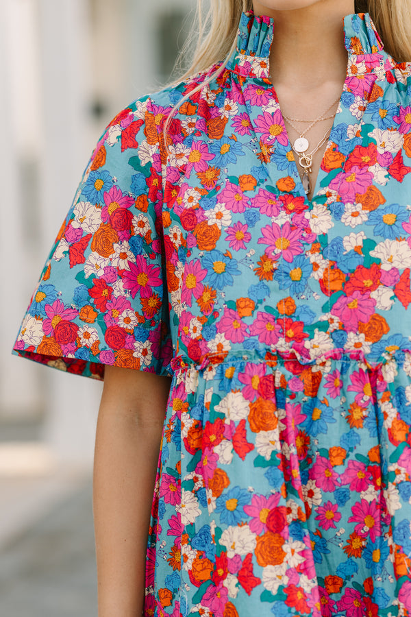 blue floral dress, floral dresses, online boutique