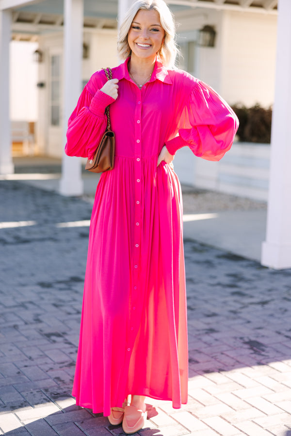 All For You Pink Maxi Dress