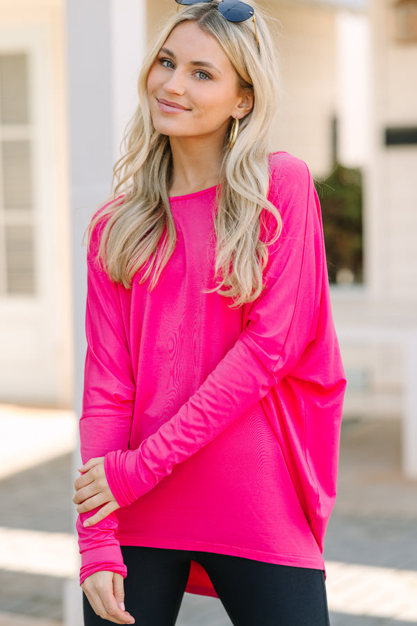 New To You Fuchsia Pink Batwing Top Shop the Mint