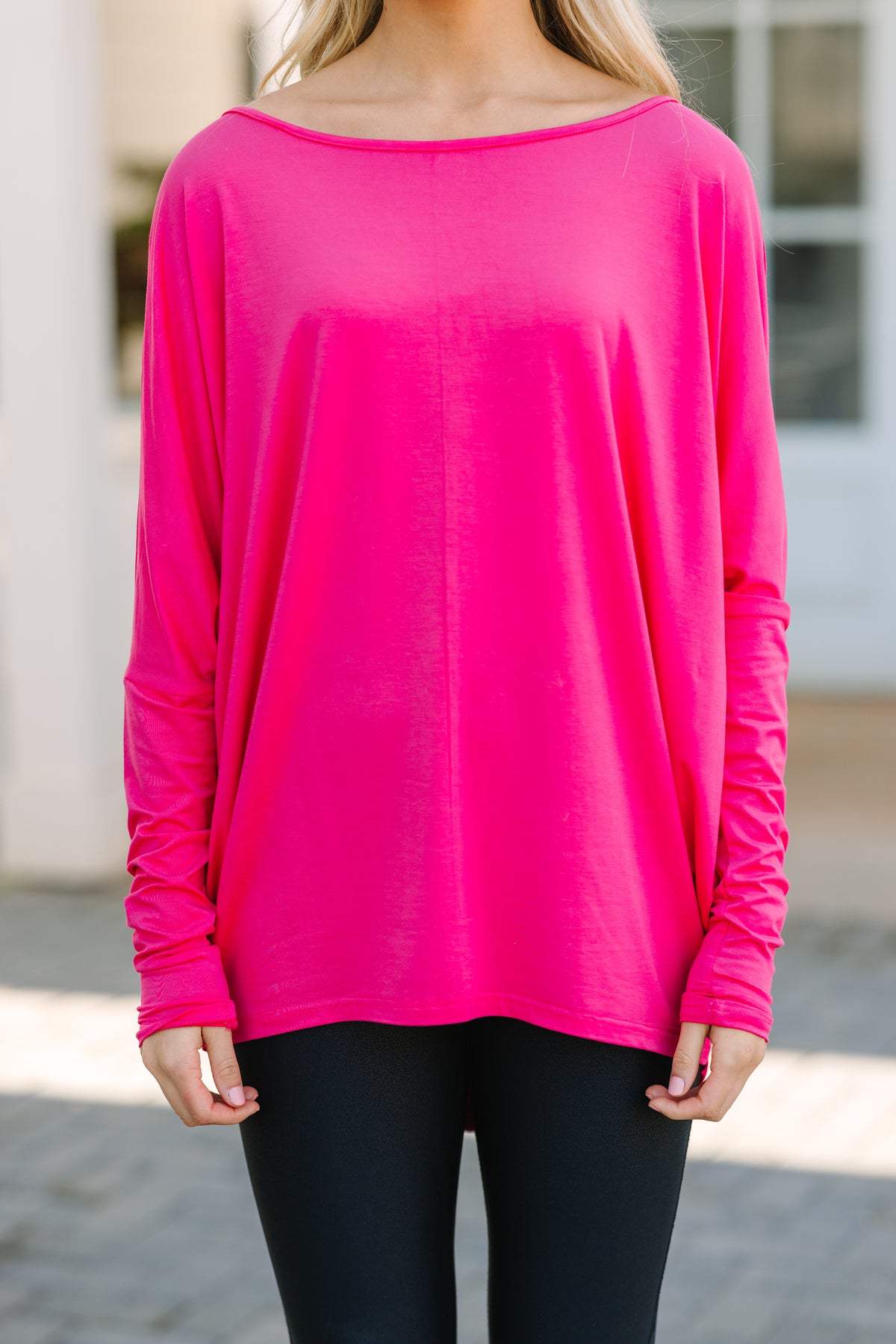 New To You Fuchsia Pink Batwing Top Shop the Mint