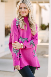 Quick Decision Fuchsia Pink Zebra Sweater – Shop the Mint