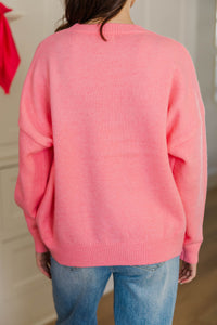 With Love Pink Script Sweater