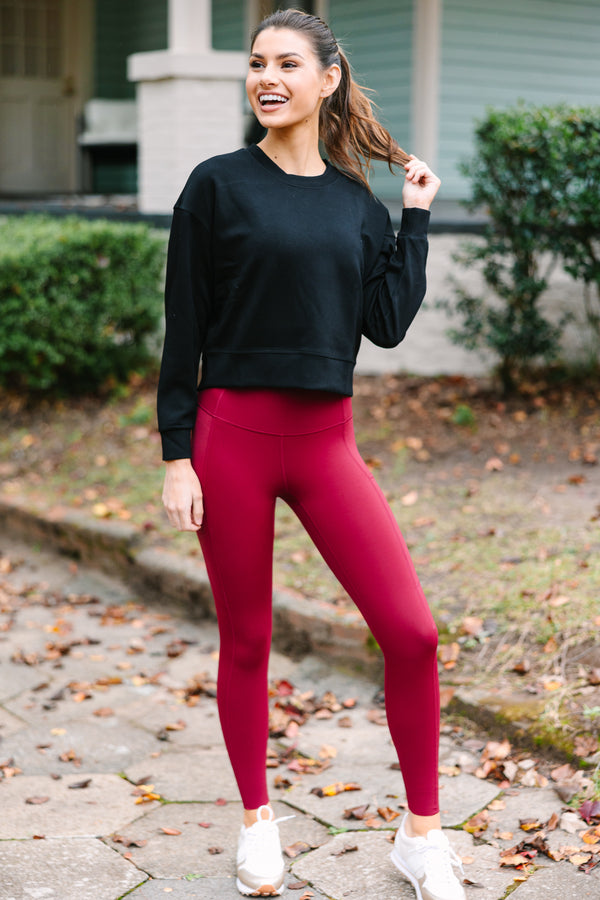 On The Move Black Cropped Pullover
