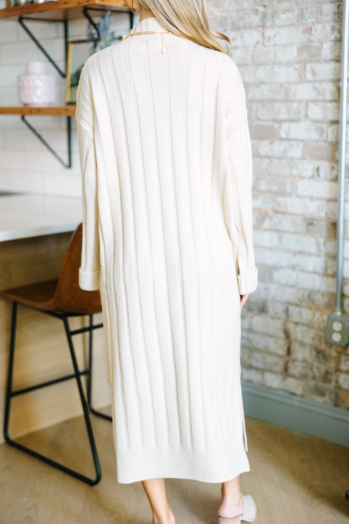 What You Need Oatmeal Brown Midi Sweater Dress, X-Large - The Mint Julep Boutique