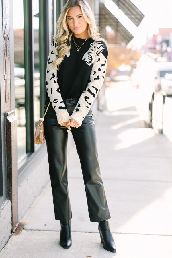 On Your Time Black Cheetah Sweater – Shop the Mint