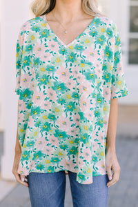 Couldn't Be Better Green Floral Top