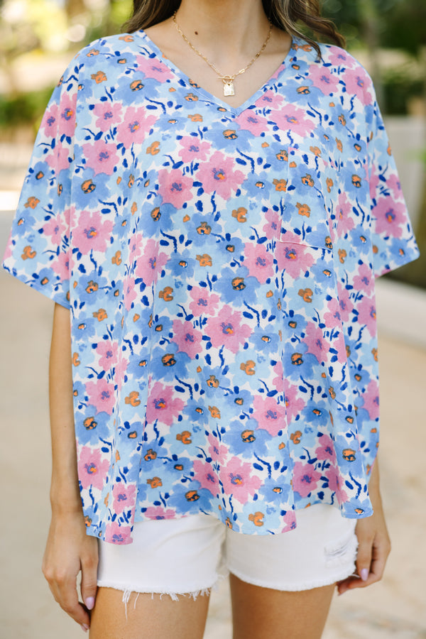 Couldn't Be Better Blue Floral Top – Shop the Mint