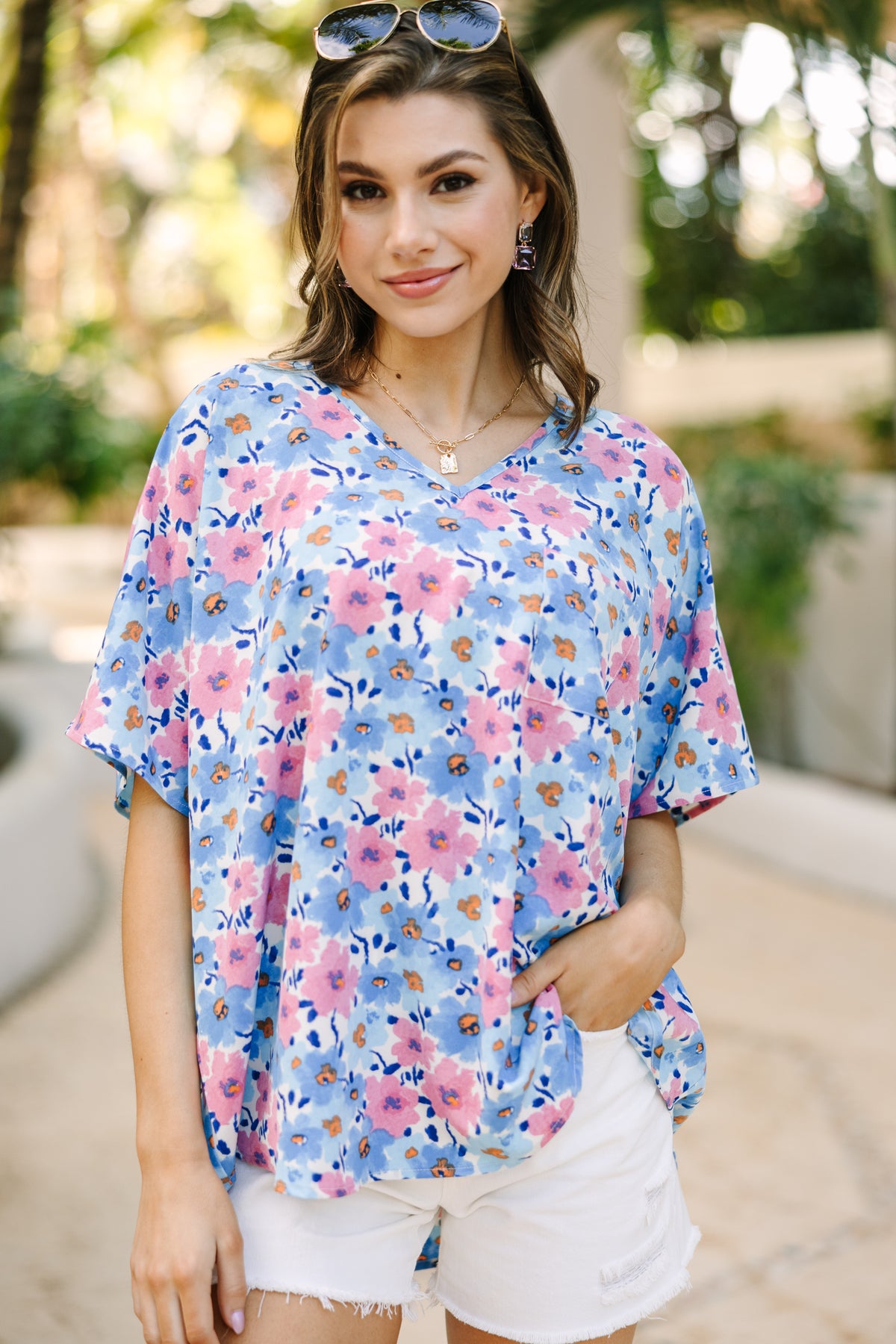 Couldn't Be Better Blue Floral Top – Shop the Mint