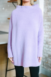 The Slouchy Lavender Purple Mock Neck Tunic