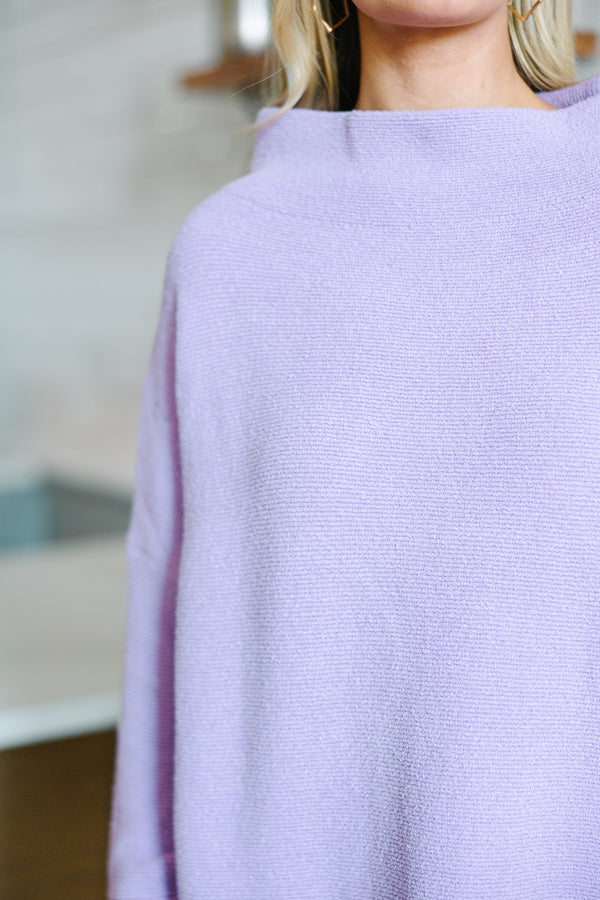 The Slouchy Lavender Purple Mock Neck Tunic