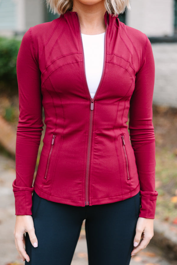 On Your Terms Burgundy Red Jacket