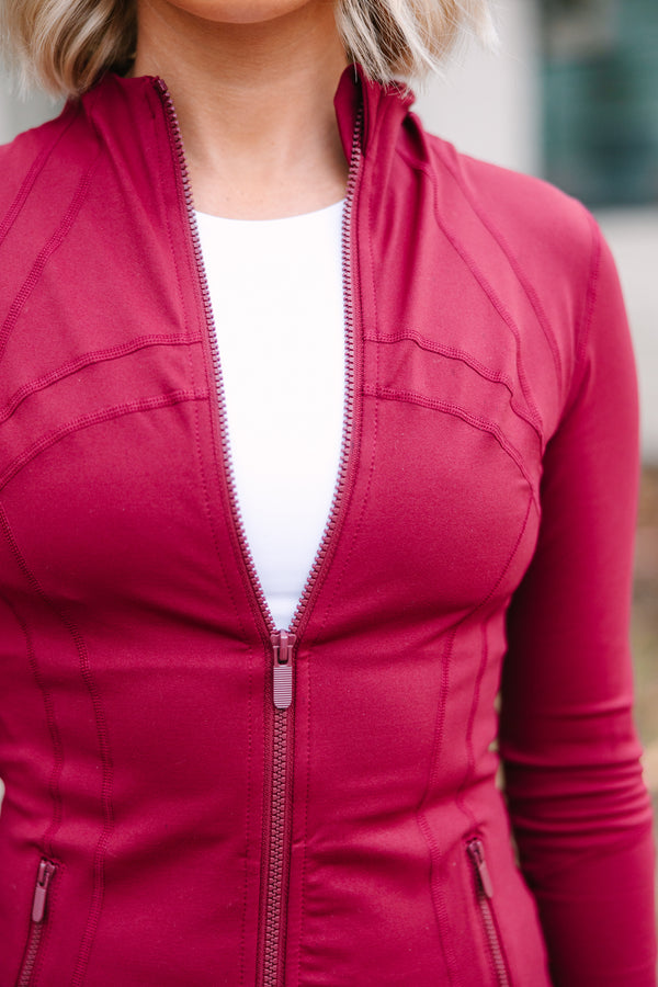 On Your Terms Burgundy Red Jacket