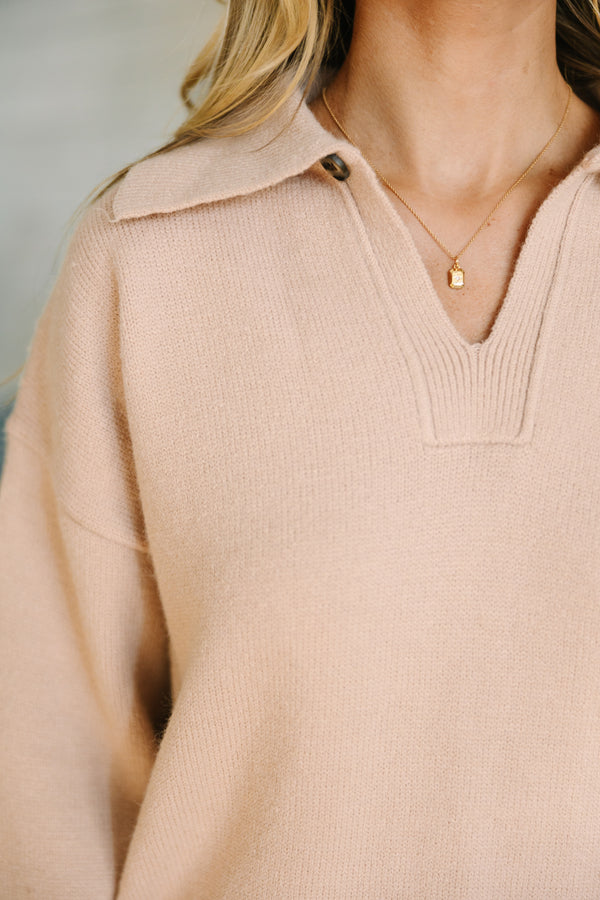 neutral sweater, collared sweaters, cute women's sweaters, online boutique sweaters