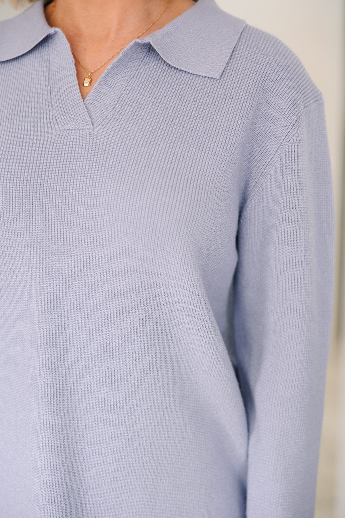 Just An Act Pale Blue Collared Sweater – Shop the Mint