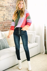 Can't Help But Love You Multi Colorblock Sweater