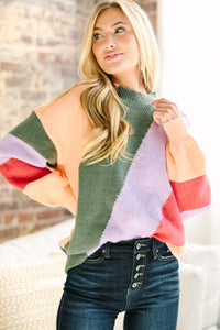 Can't Help But Love You Multi Colorblock Sweater