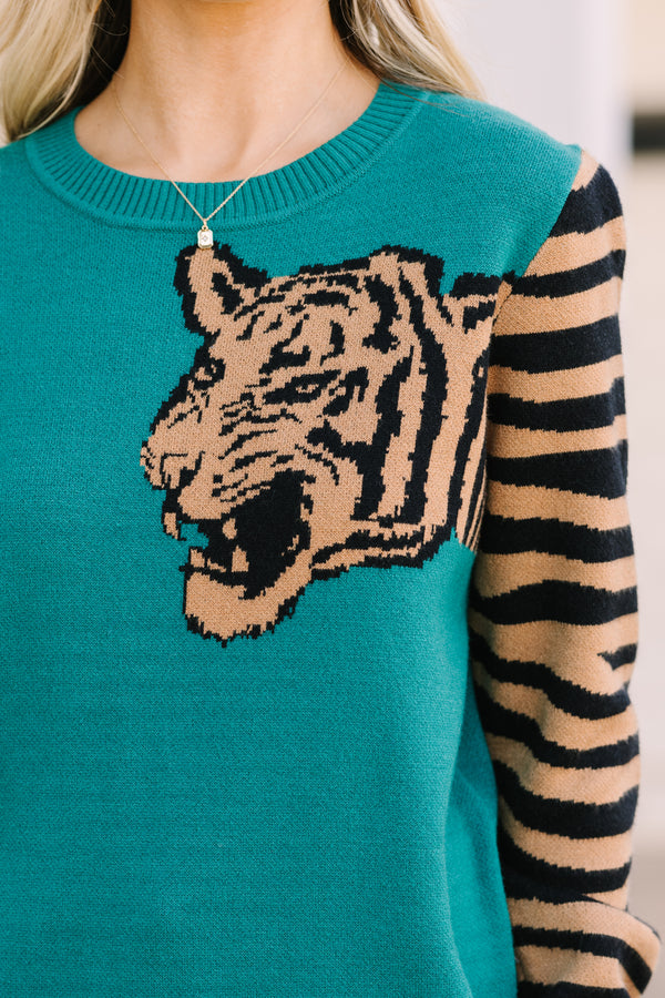tiger print sweater, sassy sweaters, cute sweaters, cute online boutique