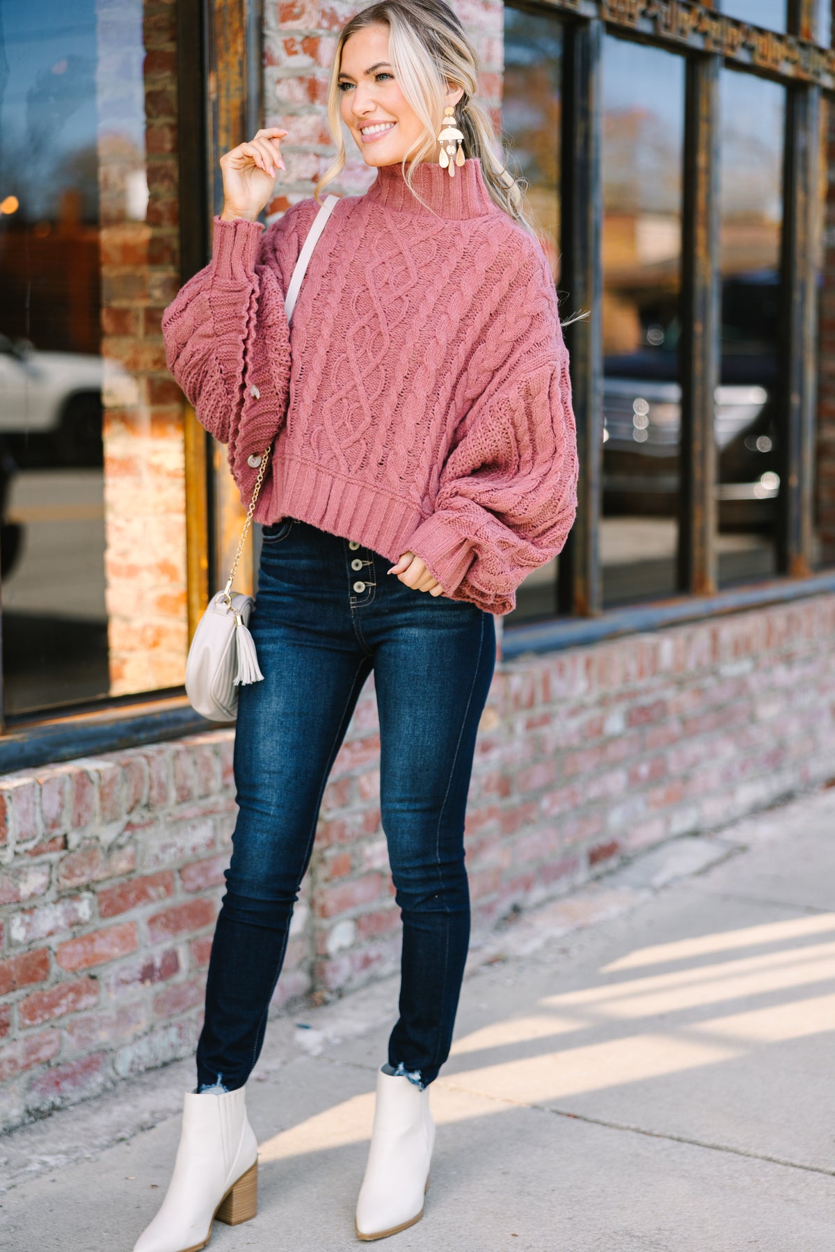 Fell In Love Mauve Pink Poncho Sweater Shop the Mint