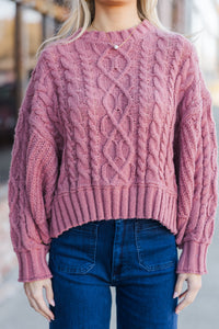 Fell In Love Mauve Pink Poncho Sweater