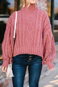 Fell In Love Mauve Pink Poncho Sweater