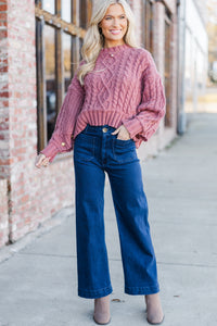 Fell In Love Mauve Pink Poncho Sweater