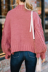Fell In Love Mauve Pink Poncho Sweater