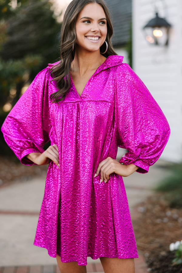 All You Need Fuchsia Pink Shift Dress Shop the Mint All You Need Fuchsia Pink Shift Dress Shop the Mint
