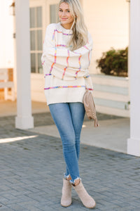 striped sweaters, multicolored sweaters, long sweaters, cute boutique sweaters